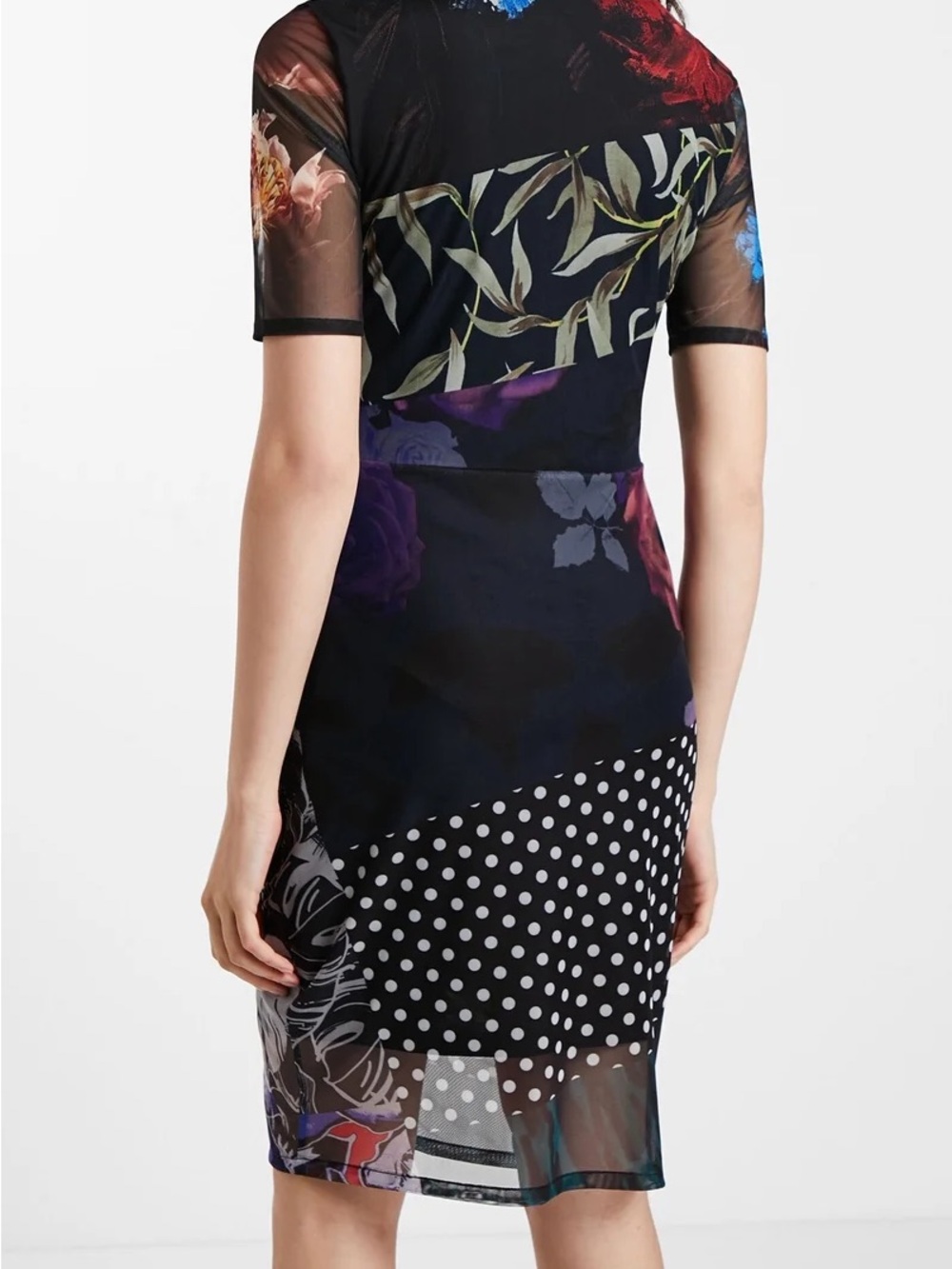 NWT Desigual Amber Mesh Mixed-Print Dress - Picture 4 of 10